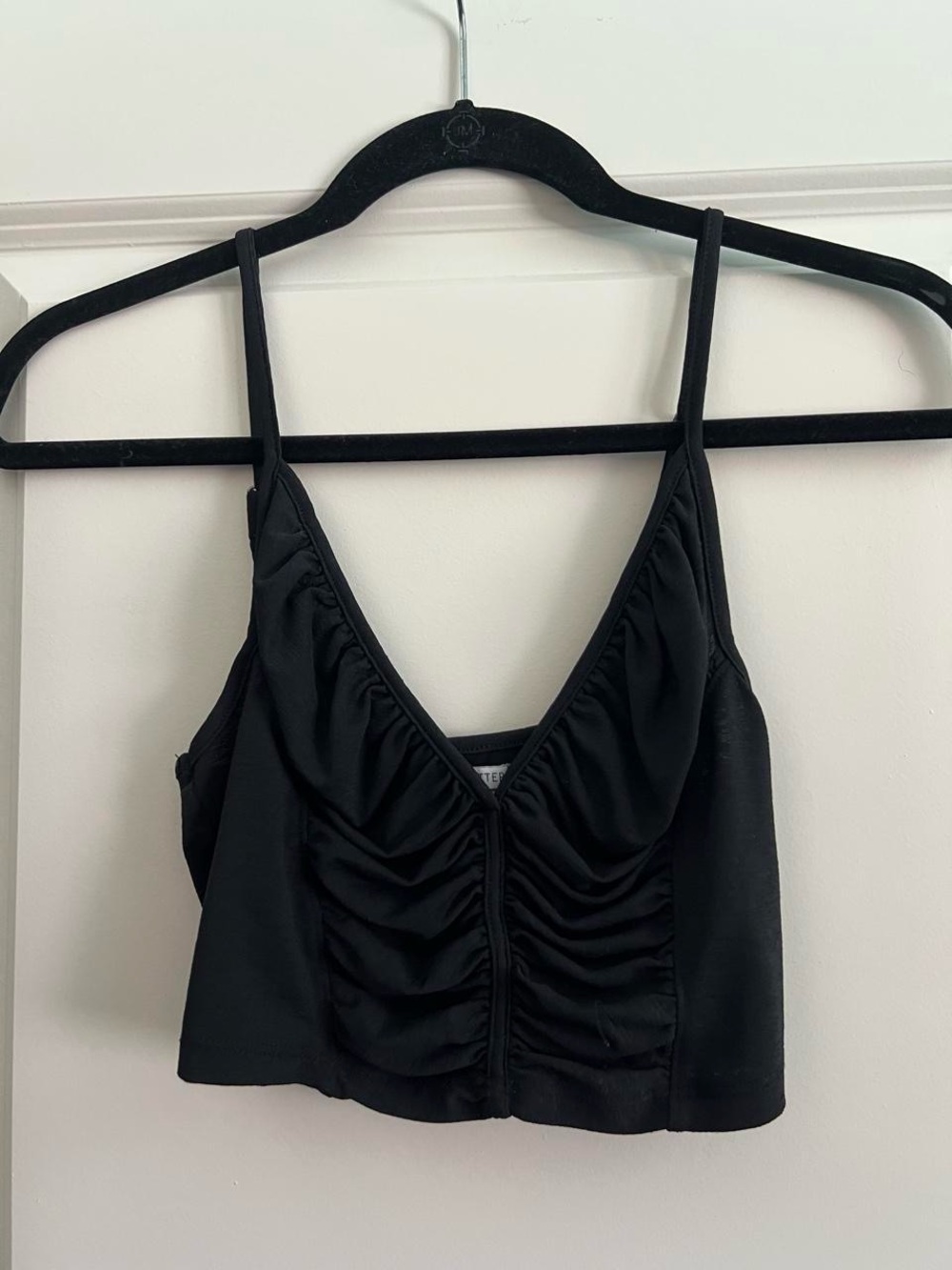 Urban Outfitters Black Ruched V-Neck Cami